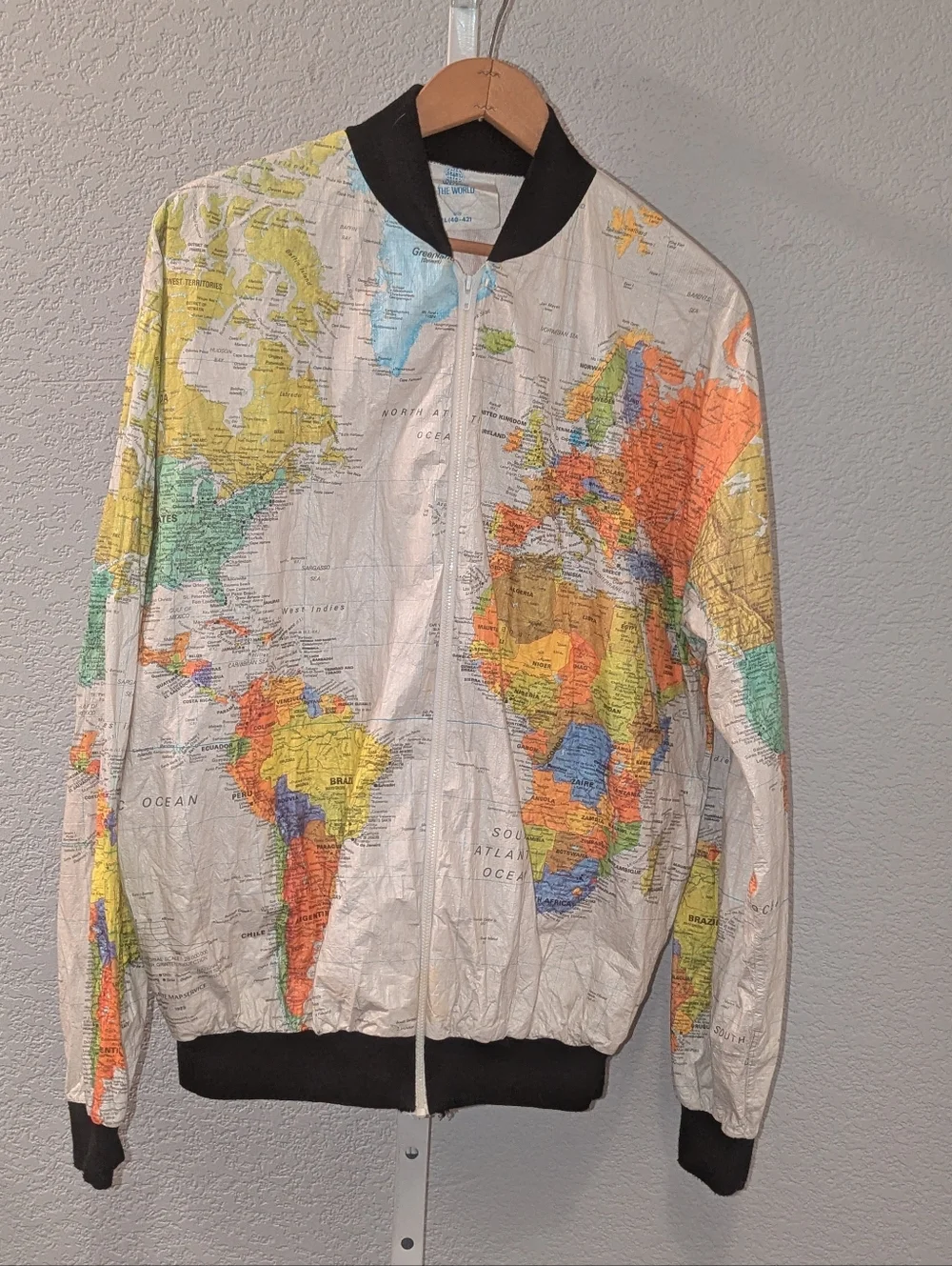 Vintage 1989 “Wearin’ the World“ Kurt Cobain Tyvek Atlas World Map Jacket